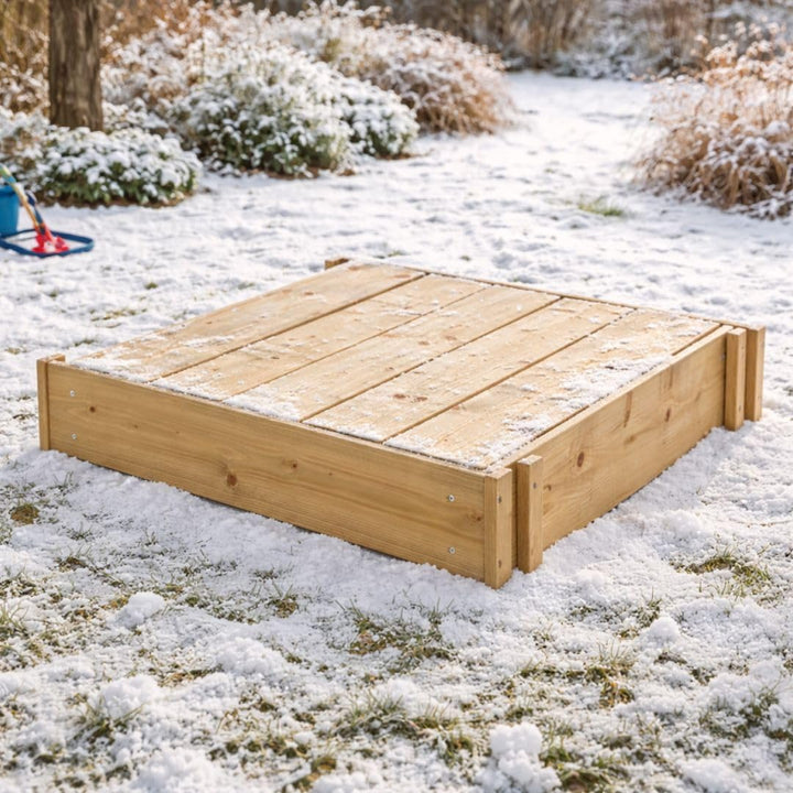 TP TP292 Sandpit Toys Holzsandkasten mit Deckel, Zentimeter, FSC-zertifiziertes Holz, Holzdeckel ver
