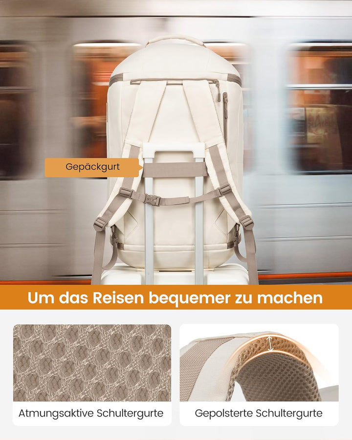 LOVEVOOK Reisetasche Sporttasche Rucksack Gross, 56L Handgepäck Rucksack Flugzeug mit Schuhfach Nass