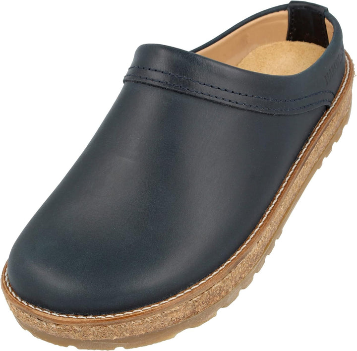 HAFLINGER Travel-Classic Eleganter Clog aus Leder mit Gummisohle (Navy 749), Gr. 36