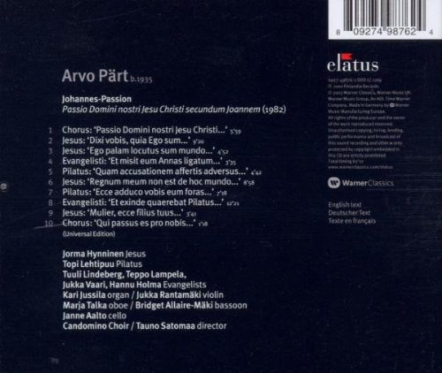 Johannes-Passion, Audio-CD