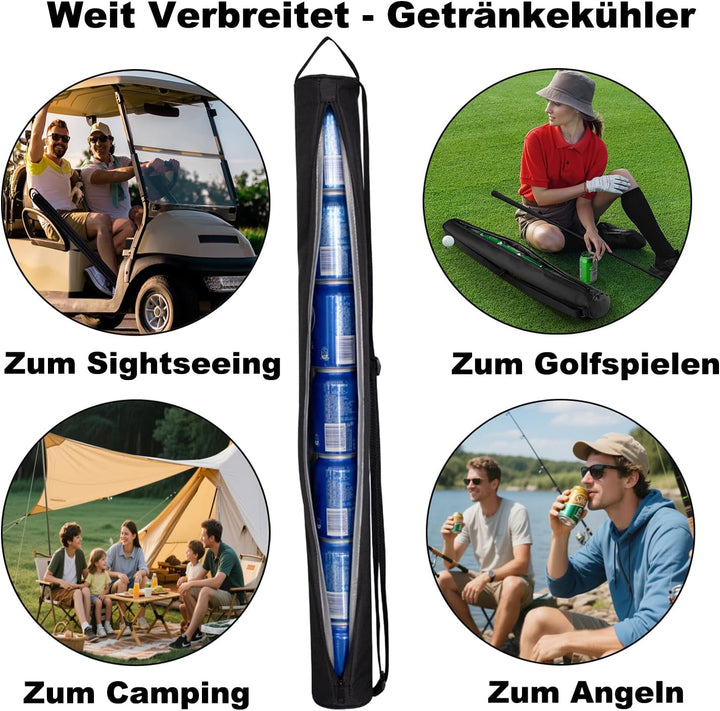 Bierhülle für Golftaschen,Hält 7 Dosen Eiskalt,Tragbare Getränke-Kühlhülle für Golf, Picknick,Party,