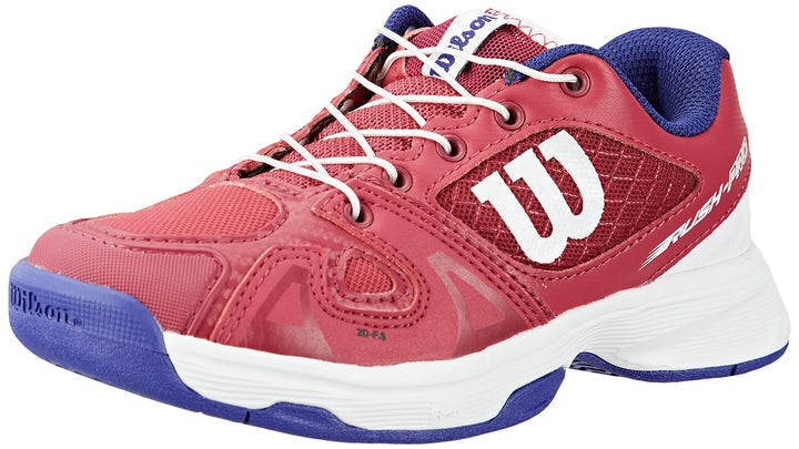 Wilson Mädchen Rush Pro Jr Ql Girls Tennisschuhe 28 1/3 EU Sangria White Clematis Blue, 28 1/3 EU Sa