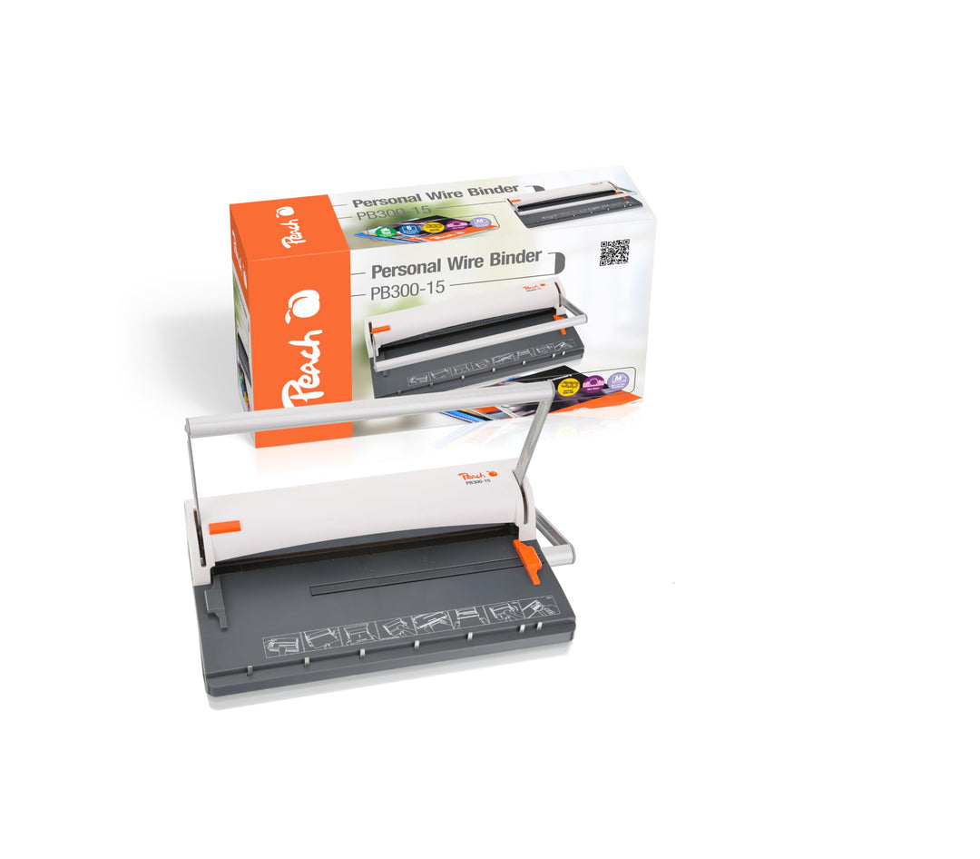 Peach Draht Bindemaschine - bindet 60 A4 Seiten - inkl. kostenloses Starterset für 20 Bindungen - PB
