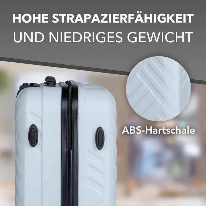Xonic Design Reisekoffer - ABS Hartschalen Koffer mit 360° Leichtlauf-Rollen - hochwertiger Trolley