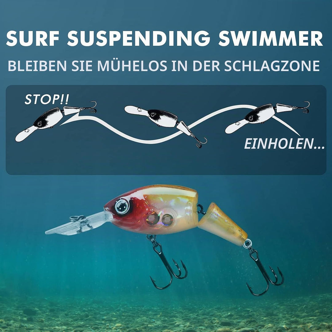 TRUSCEND Angelköder Crankbait, Alle Wasserschichten Serie, Hängend/Langsam/Sinkend Schwimmend/Sinken