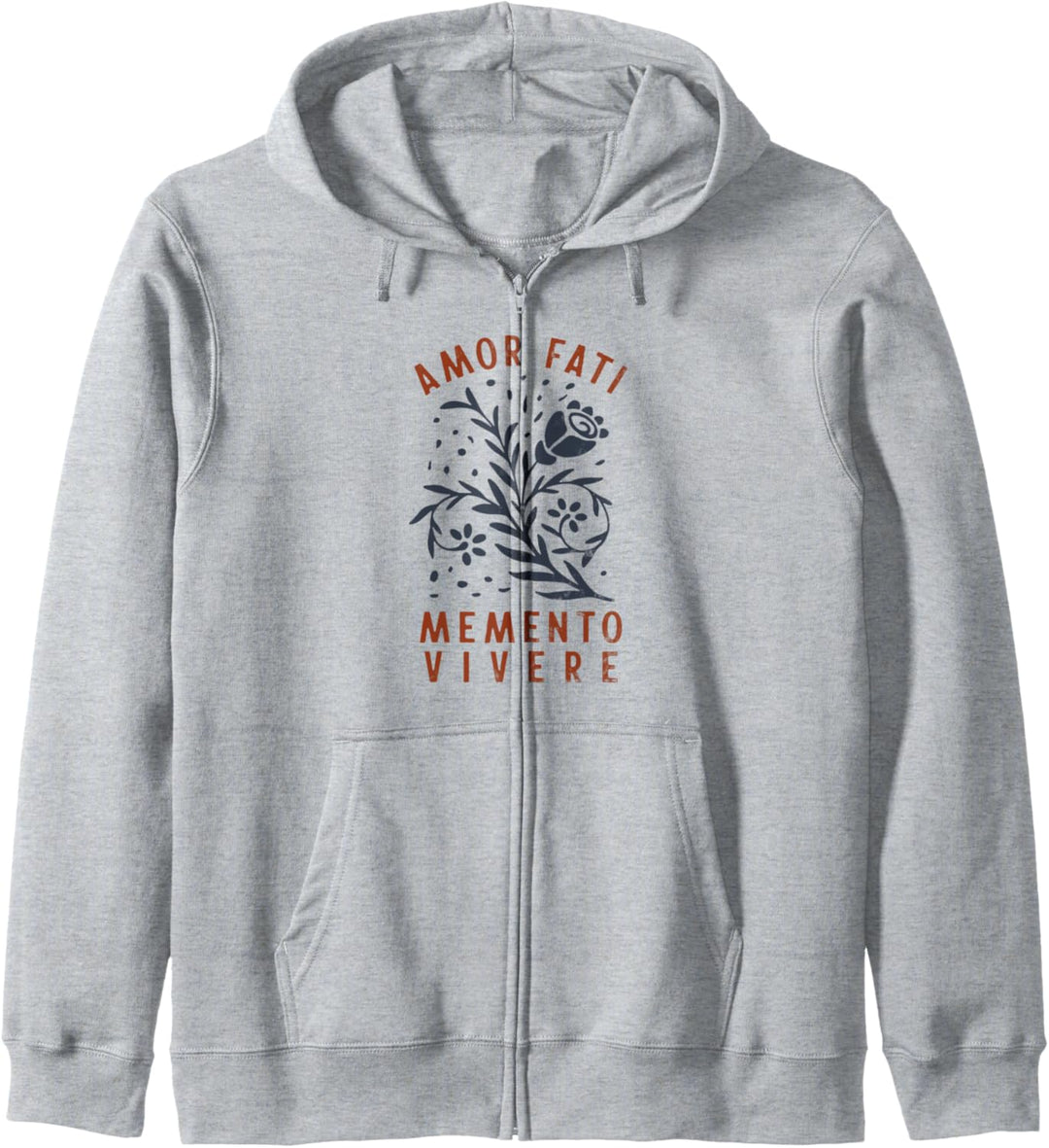 Stoisches Zitat | Amor Fati | Gebrannte Orange Kapuzenjacke