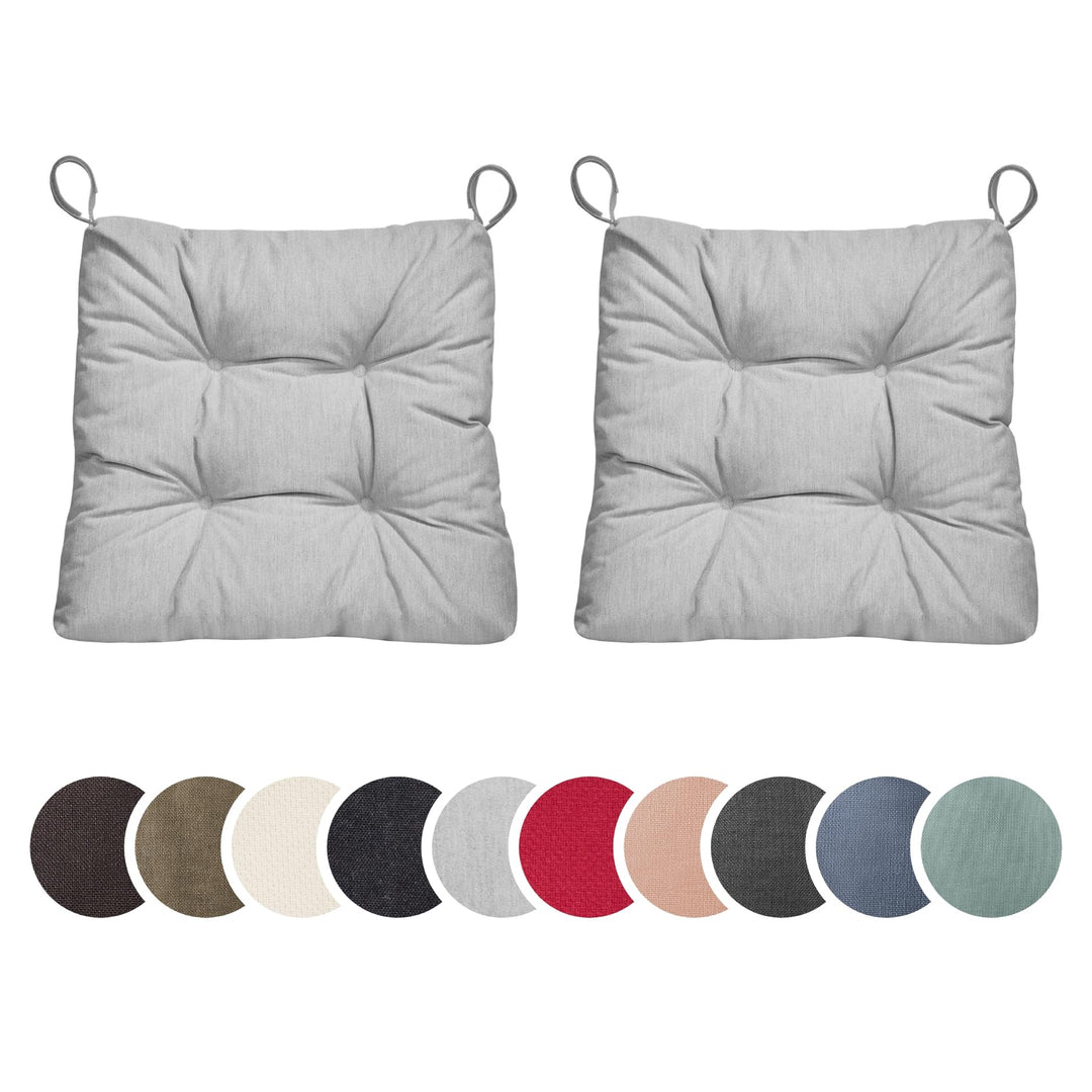 sleepling 2er Set Stuhlkissen 40 (vorne), 35 (hinten) x 38 x 7 cm, Sitzkissen für Stuhl & Bank mit K