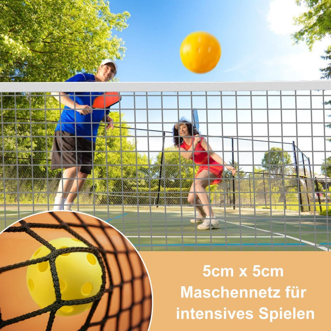 GYMAX Pickleball-Netz mit Metallrahmenständer, 6,7 m langem Pickleball Net Set mit Tragetasche, wett