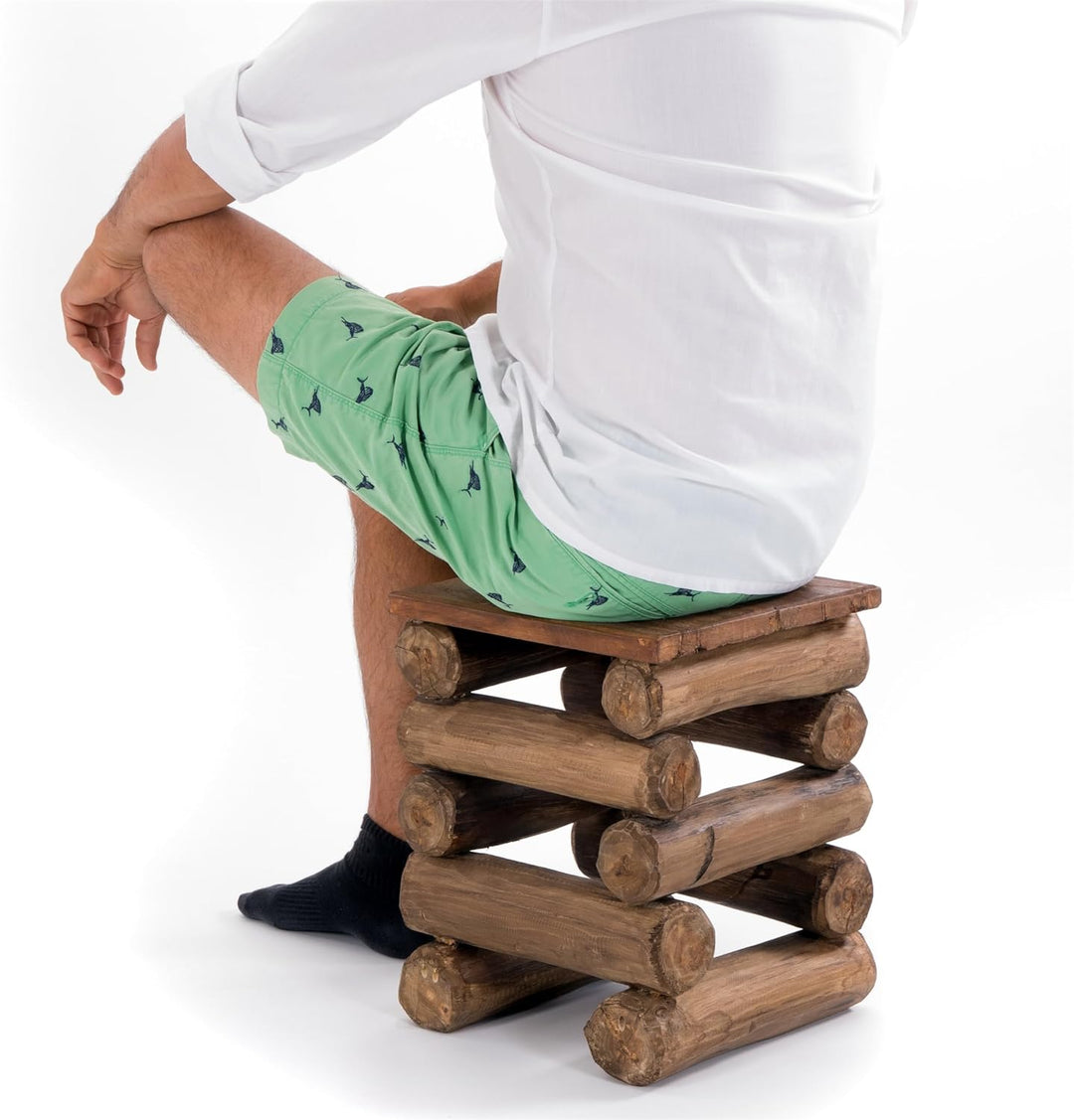 DESIGN DELIGHTS TEAKHOLZ HOCKER Block 38 | 30x30x39cm (BxTxH), Teak Altholz | Massivholz Sitzhocker,