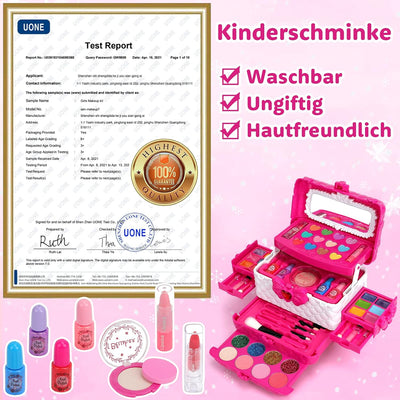 Kinderschminke Makeup Set Schminkkoffer Mädchen - Waschbar Schminke Kinder Make Up Set Mädchen Spiel