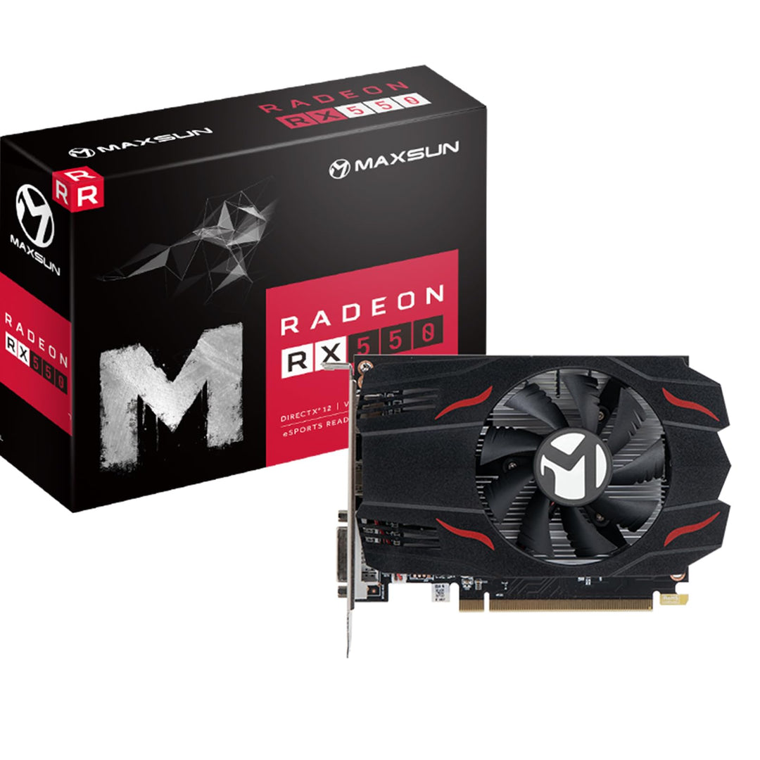 maxsun Grafikkarten AMD Radeon RX 550 Grafikkarte 4GB Graphics Card ITX Computer PC Gaming GPU, 128-