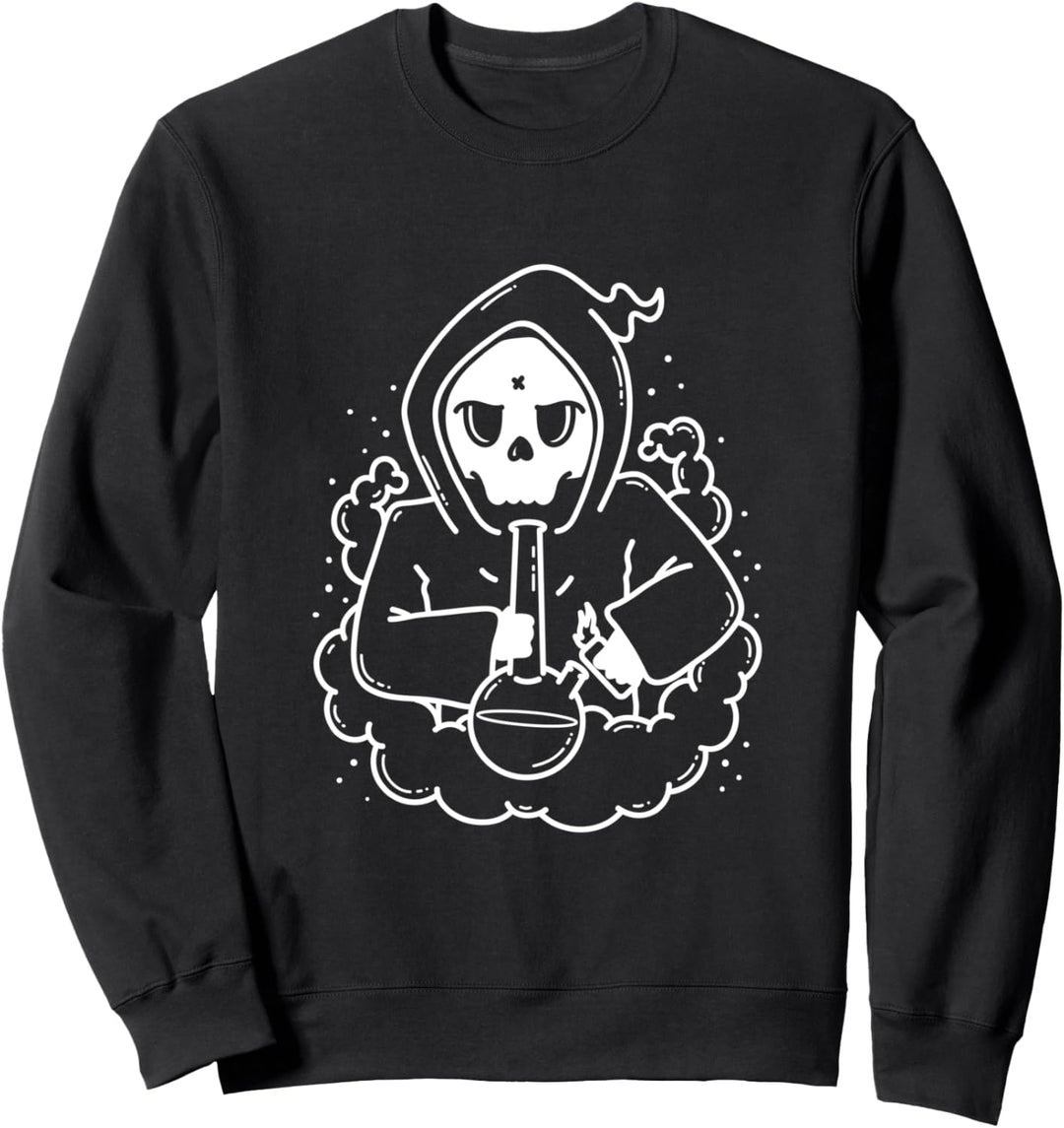 Funny Grim Reaper Marijuana Bong Shirt Men Women Sweatshirt