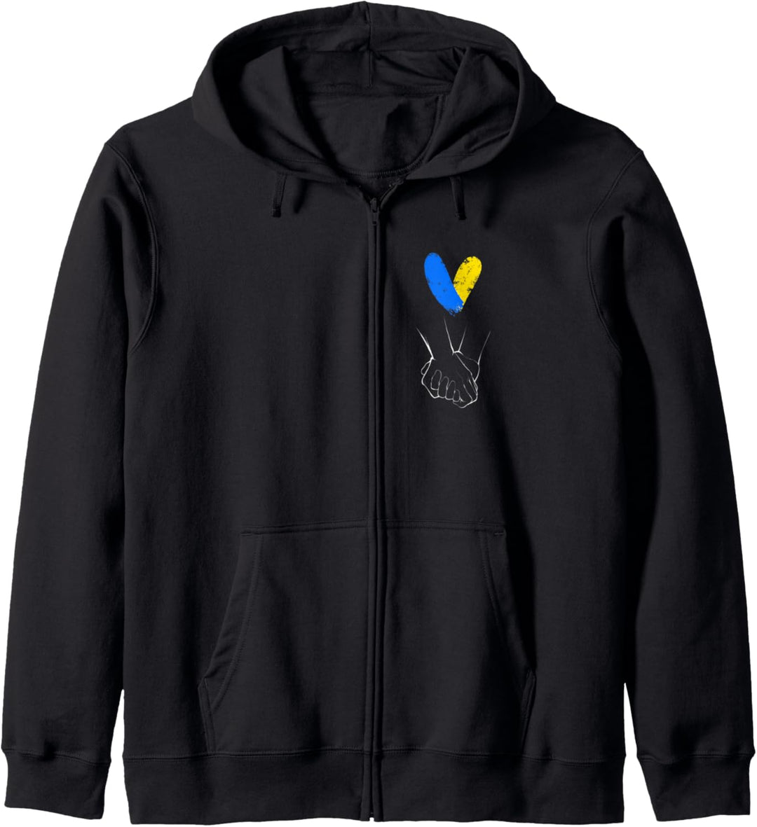Ukrainische Herz-Flagge, Hand-Schild, Liebesherzen Kapuzenjacke