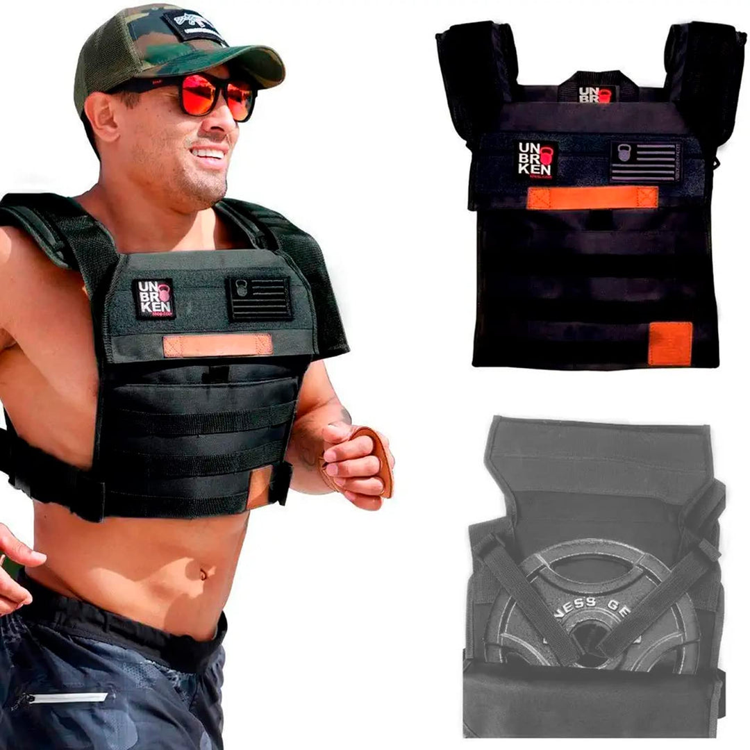 Unbrokenshop.com Verstellbare Gewichtsweste, WOD Cross Fitness, Hantelscheiben Träger für Kraft- und