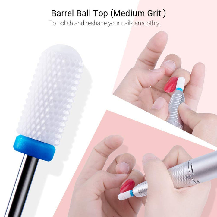 MelodySusie 7x Premium Keramik Bits Set Professioneller Schleifkörper Schleifkopf Nagelfräser Aufsät