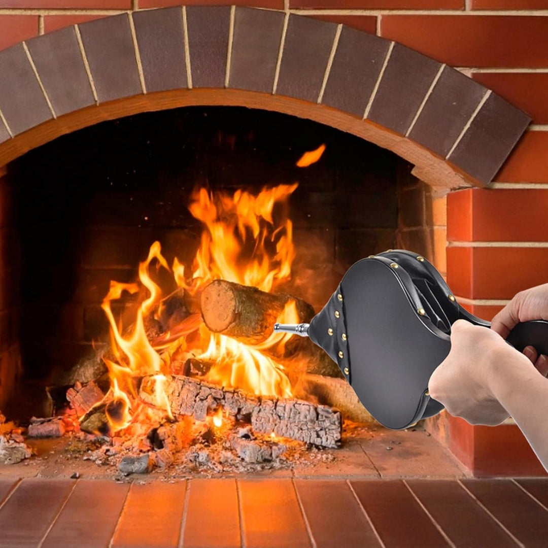 Dongzhi Blasebalg Kamin - 43×9cm Blasebalg - Blasebalg Grill - Kamin Gebläse Grillgebläse mit Lederb