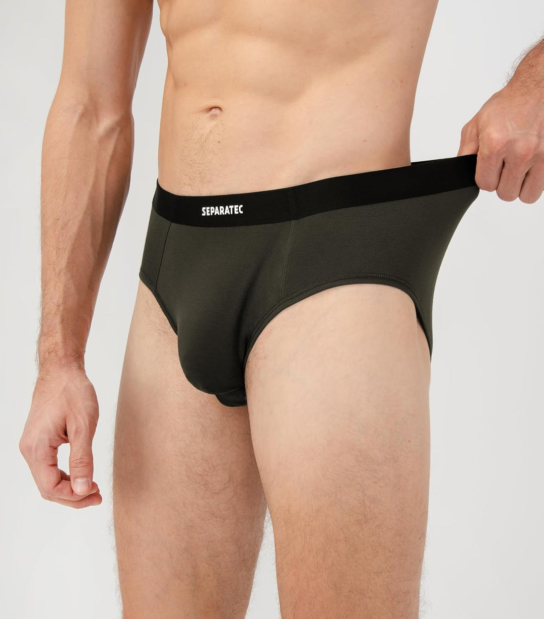 Separatec Herren Boxershorts 4er Pack Doppelbeutel Dual Pouch, Bambus Unterhosen Männer, Stretcken H