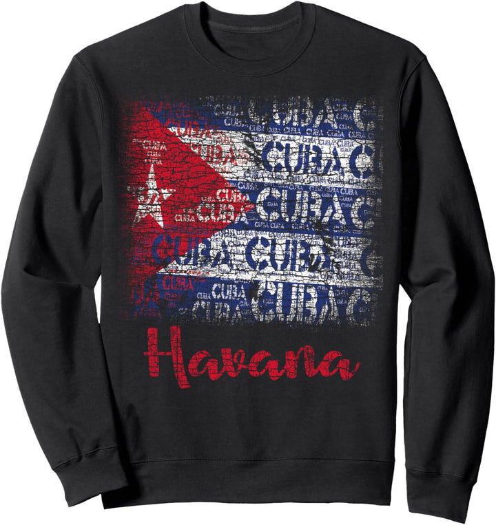 Havanna Kuba Kuba Flagge Used Look Sweatshirt