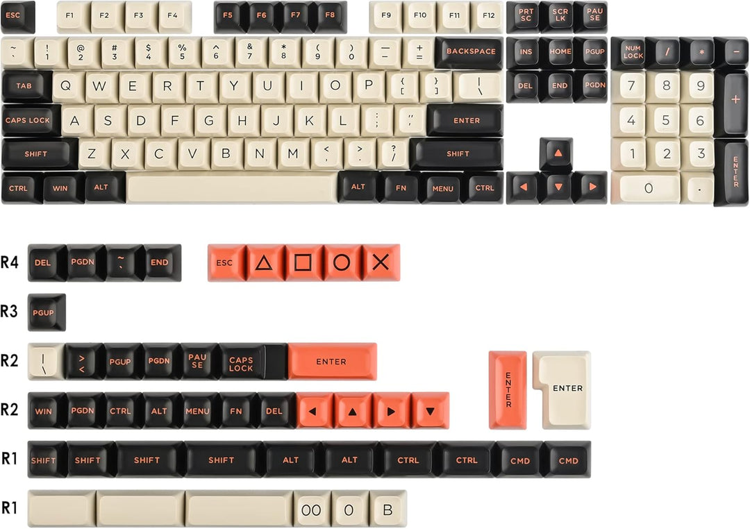 SOLIDEE 150 Tastenkappen ASA Profil PBT Key Cap Set für Cherry Mx Gateron Kailh Schalter 60% 65% TKL