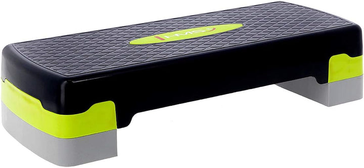 HMS Steppbrett Crossfit Fitness Stepper 3-Stufen Stepper Step-Bench - Grün-grau - AS002 - Länge 67 c