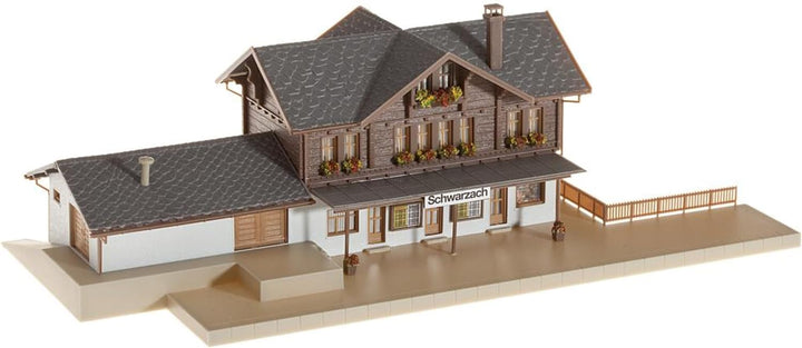 FALLER Bahnhof Schwarzach Modellbausatz mit 126 Einzelteilen 251 x 120 x 74 mm I Modelleisenbahn Zub