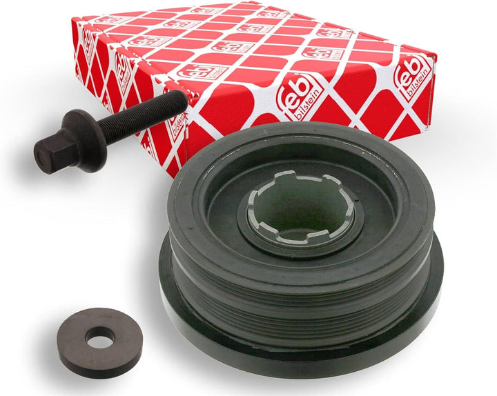 febi bilstein 34166 Riemenscheibe (entkoppelt) für Kurbelwelle, mit Schraube und Scheibe , 1 Stück