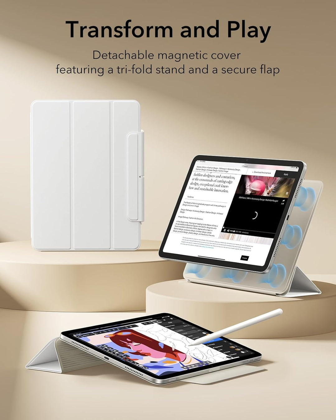 ESR für iPad Air 11 Zoll 2026 Hülle M4/M3/M2, iPad Air 5/4 Hülle (2025/2024/2022/2020) Starke Magnet