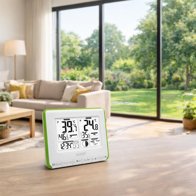 LA CROSSE TECHNOLOGY WS6812W-GREEN Wetterstation, Weiss/Grün