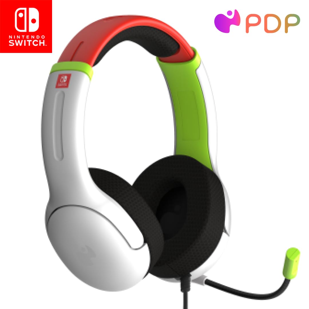 PDP AIRLITE Wired Headset Radiant Racers Nintendo Switch White and green, White and green
