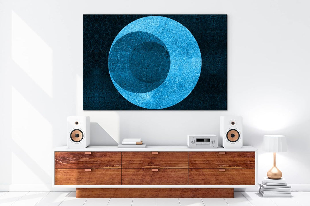 deyoli ausgefallene Kugel mit einem Loch Format 80x60 Effekt: Monocrome Blau als Leinwandbild, Motiv