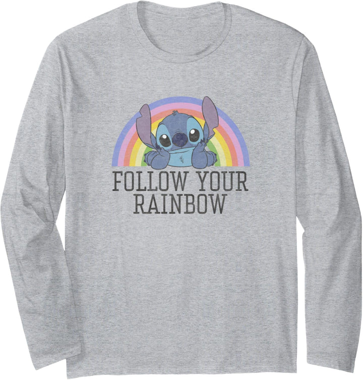 Disney Lilo & Stitch Follow Your Rainbow Langarmshirt