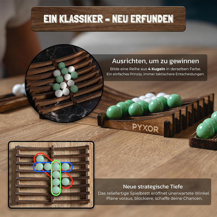Woodline – Holzspiele Board Game - Strategiespiele für 2 Personen - Premium Familien Spiele aus Bamb