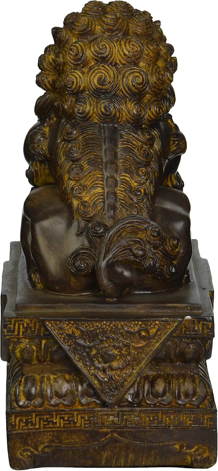 Design Toscano Chinesische Wächterlöwen-Figur, Weiblich, 18 x 4,5 x 23 cm Female, Female