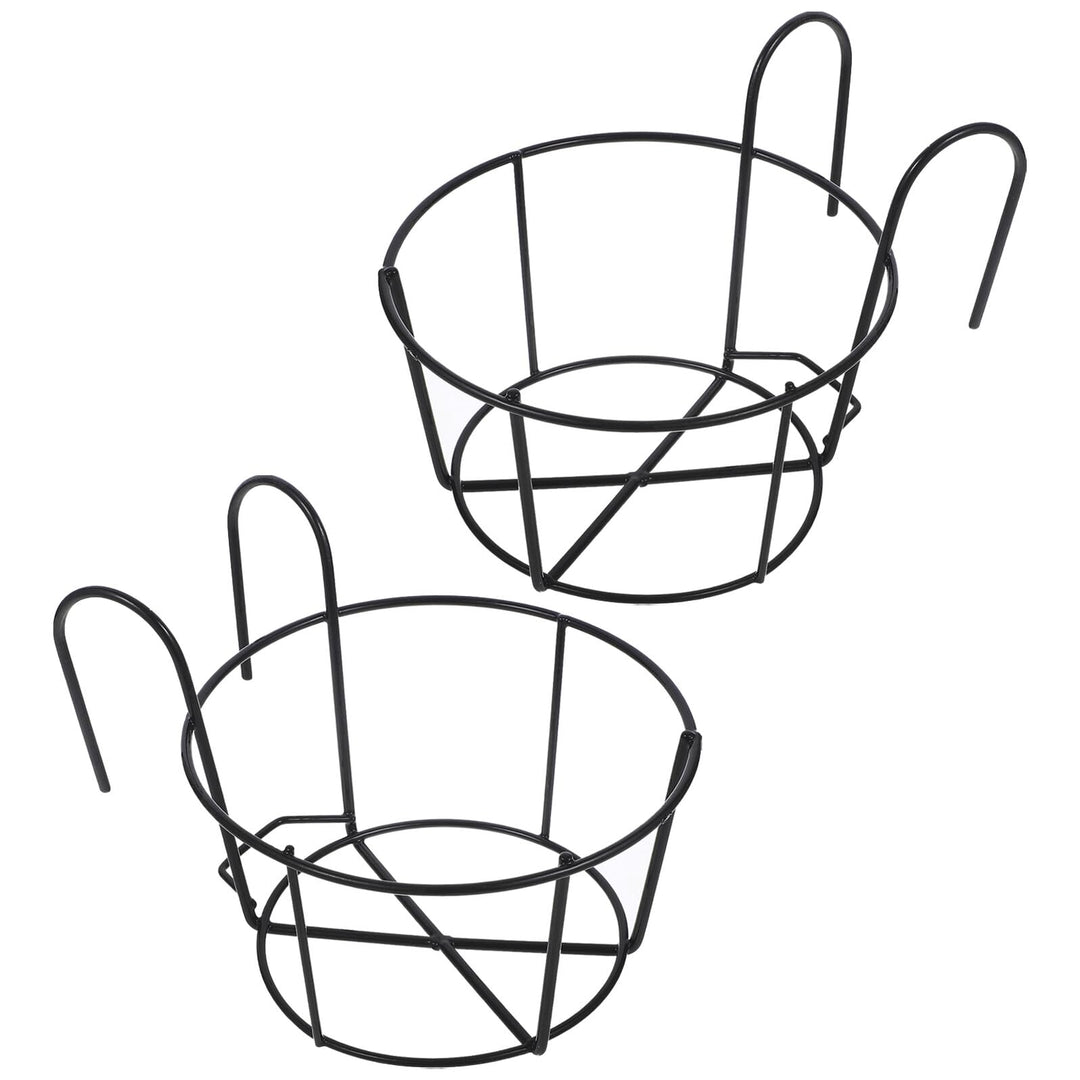 Yardwe Metall Blumentopfhalter 2 Stück mit Schwarzem Eisenrahmen Hängende Pflanzenhalterung für Gelä