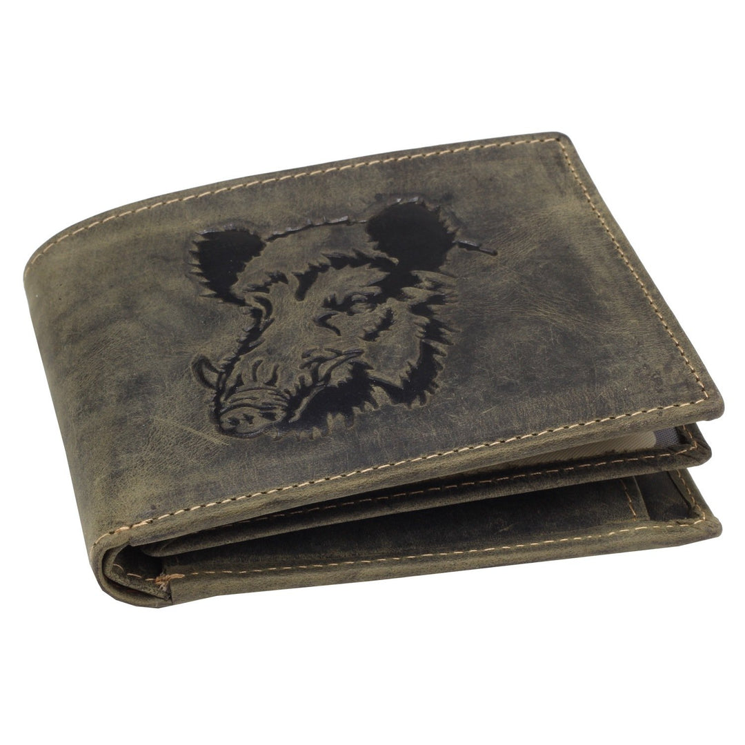 Greenburry Vintage Herrenbörse grün, 1705-Wild Boar-30 Olive, Olive
