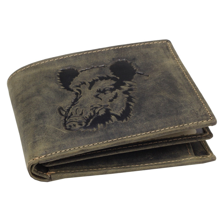 Greenburry Vintage Herrenbörse grün, 1705-Wild Boar-30 Olive, Olive