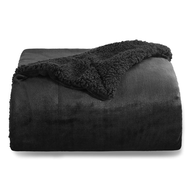 BEDSURE Decke Sofa Kuscheldecke Schwarz - warm Sherpa Sofaüberwurf Decke, Dicke Sofadecke Couchdecke