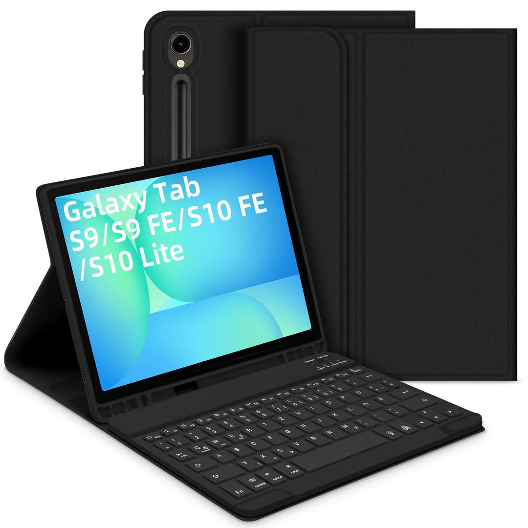 Bettdow für Samsung Galaxy Tab S10 Lite/S10 FE 10.9" 2025 Tastatur Hülle, Deutsch QWERTZ Layout Abne