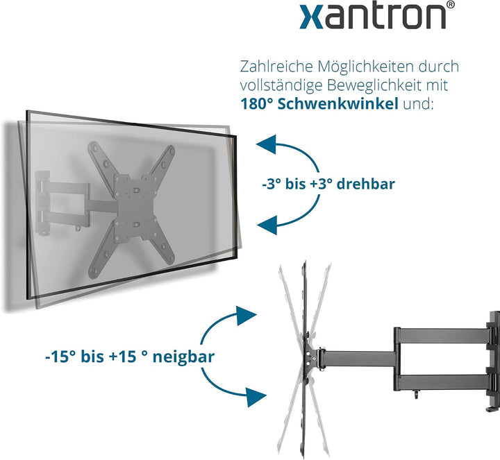 Xantron® PRO-FM400 Wandhalterung Fernseher Schwenkbar Neigbar Drehbar / 23-55 Zoll TV Halterung/TV W