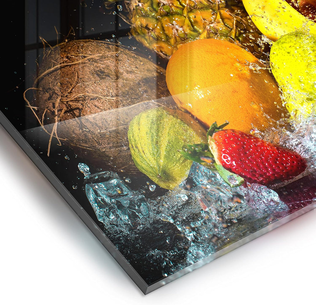 murando Spritzschutz Glas für Küche 80x60 cm Küchenrückwand Küchenspritzschutz Fliesenschutz Glasbil
