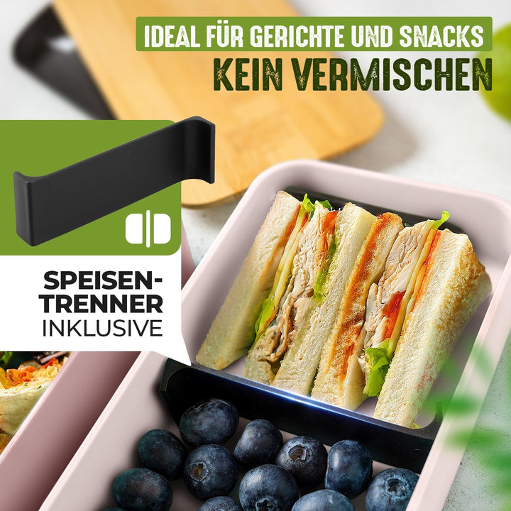 Moritz &amp; Moritz 2er Set Bento Box Kinder in Pink - Perfekte Lunchbox für Kinder und Erwachsene - Bro