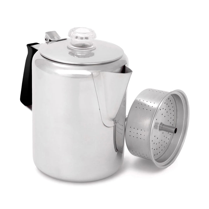 GSI Outdoors Glacier Kaffeekanne aus Edelstahl mit Silikongriff 9 Cup, 9 Cup