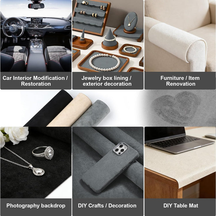 Mikrofaserstoff Selbstklebend 200x40 cm Dachhimmel Stoff Hohe Dichte Autohimmelstoff Selbstklebend C