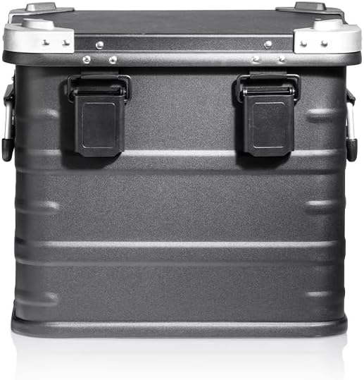 AluVault 029L – Alubox mit Deckel, Aluminium Aufbewahrungsbox, Alukiste, Spritzwassergeschützt, Stau