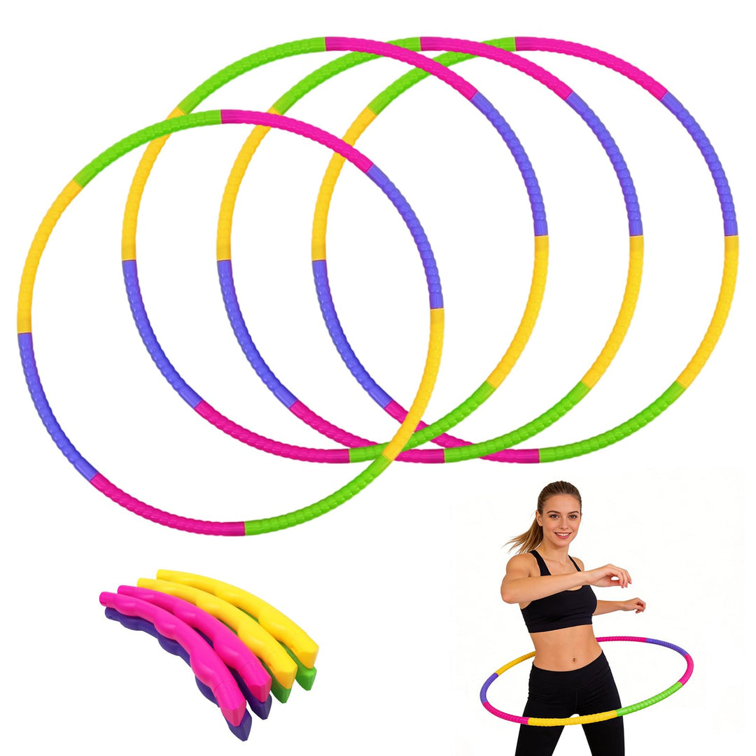 Hula Hoop Reifen Kinder, 4er Set (58cm, 100g) 8 Abschnitte Hula Hoop Reifen Abnehmbare Hoola Hoop fü