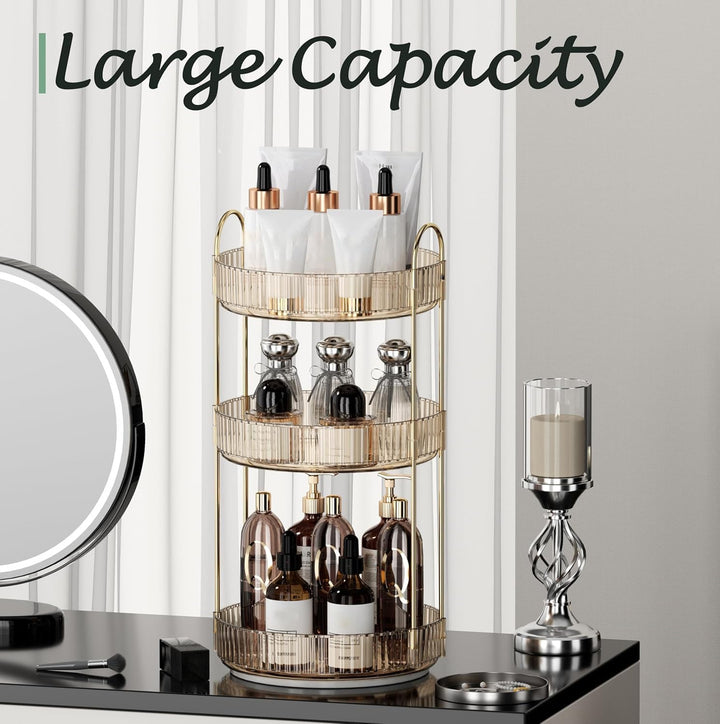 Make Up Kosmetik Organizer, 360° Drehbar Grosse Kapazität Kosmetik Organizer, Multifunktionaler Kosm