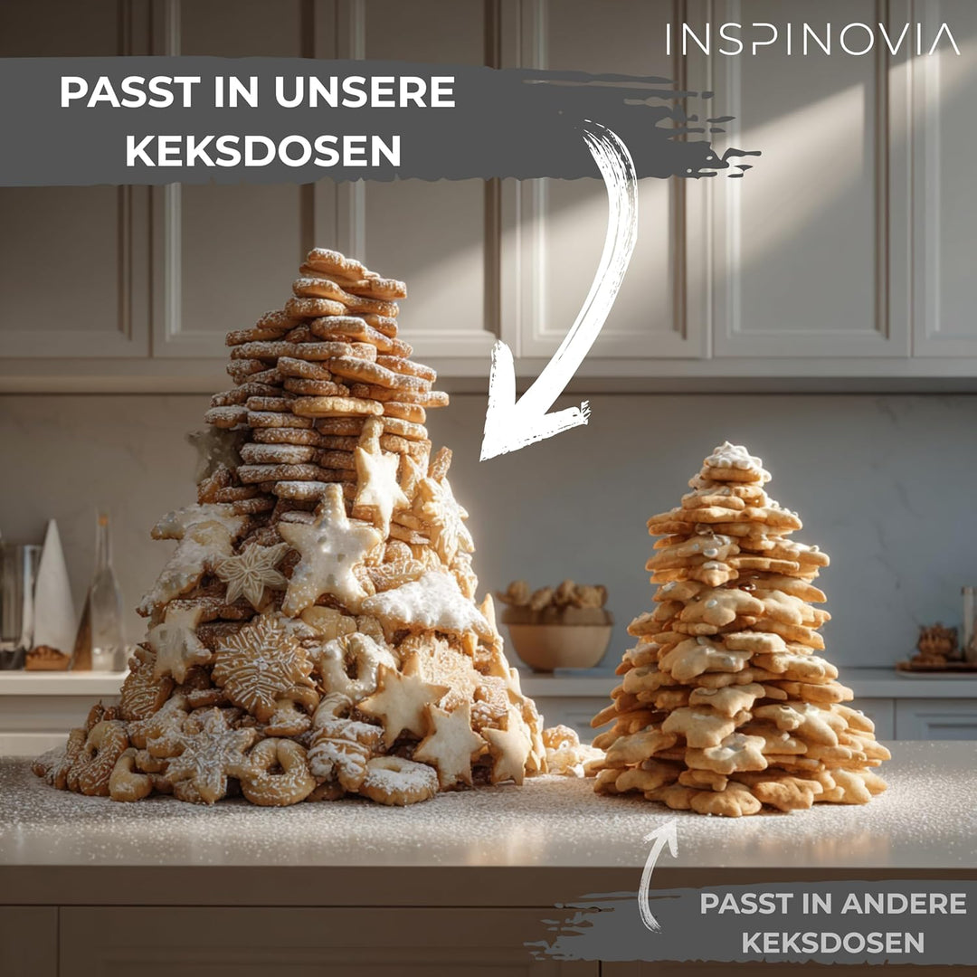 INSPINOVIA Keksdosen 4er Set | Ideal für Weihnachtsplätzchen & andere Leckereien | 4 Grössen im Set