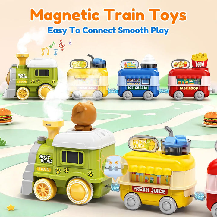Elektrische Eisenbahn Set für Kinder mit Dampf, Musik &amp; Licht