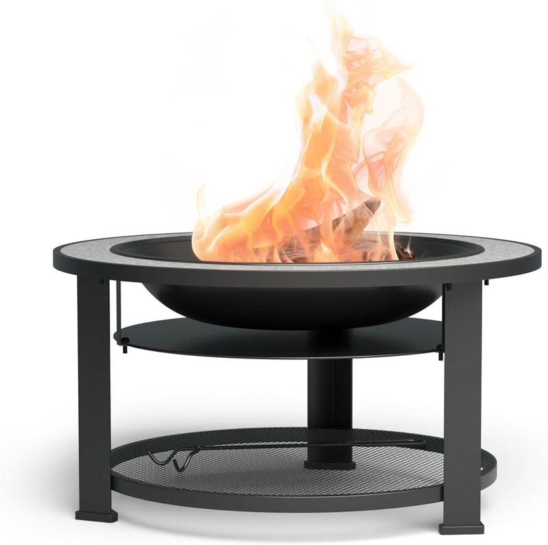 blumfeldt Outdoor-Feuerstelle für den Garten - 3-in-1 Multifunktions-Feuerschale (Feuerstelle, Tisch