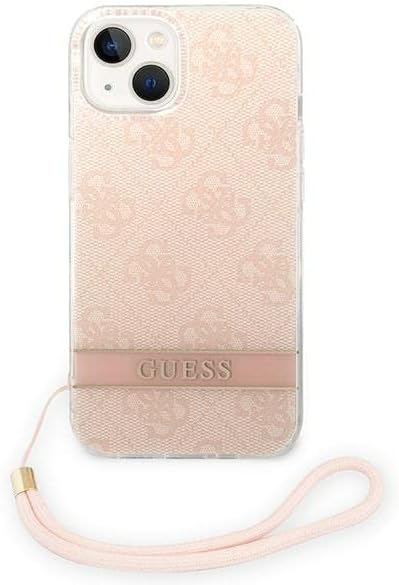 GUESS GUOHCP14MH4STP Hülle für iPhone 14 Plus 6,7" rosa/pink hardcase 4G Print Strap